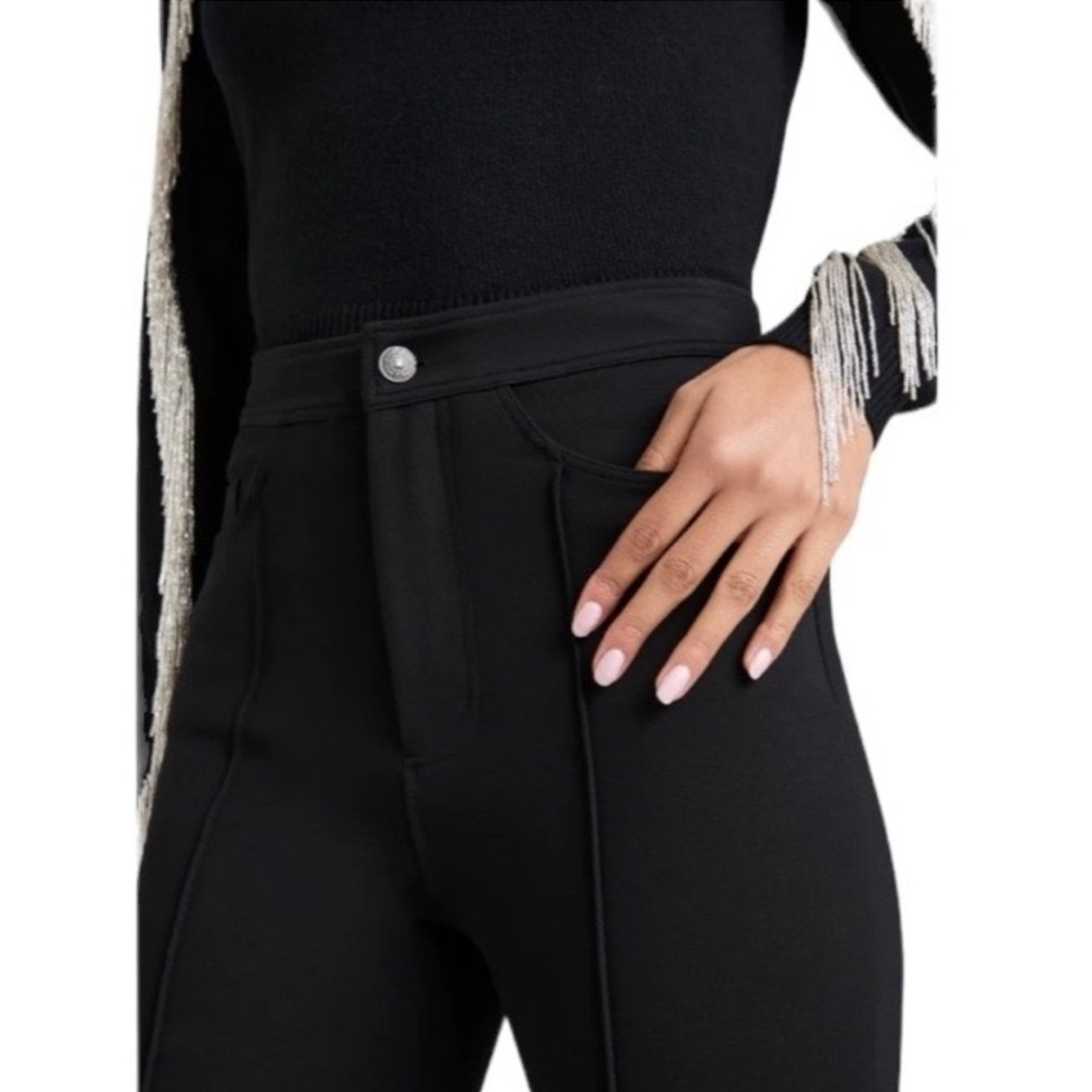 5 à 7 Cinq à Sept Ponte Colette Skinny Pleated Pant Black - Picture 4 of 15